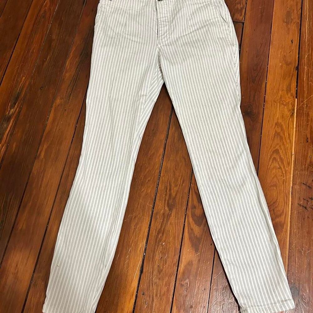 Anthropologie Women's Cream and White Trousers
